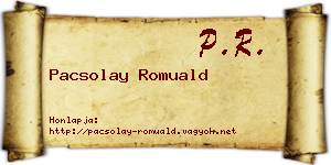 Pacsolay Romuald névjegykártya